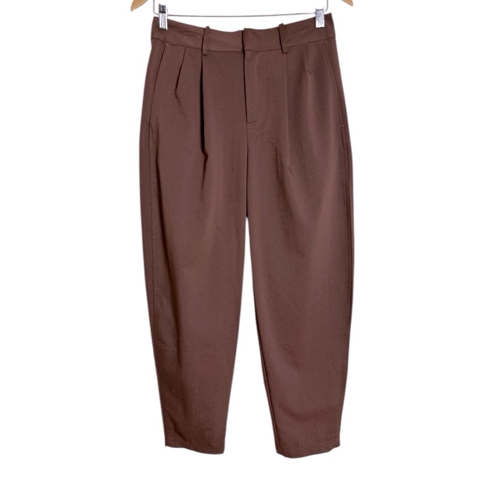 Free People Tapered Barrel Leg Trousers Brown Size 2